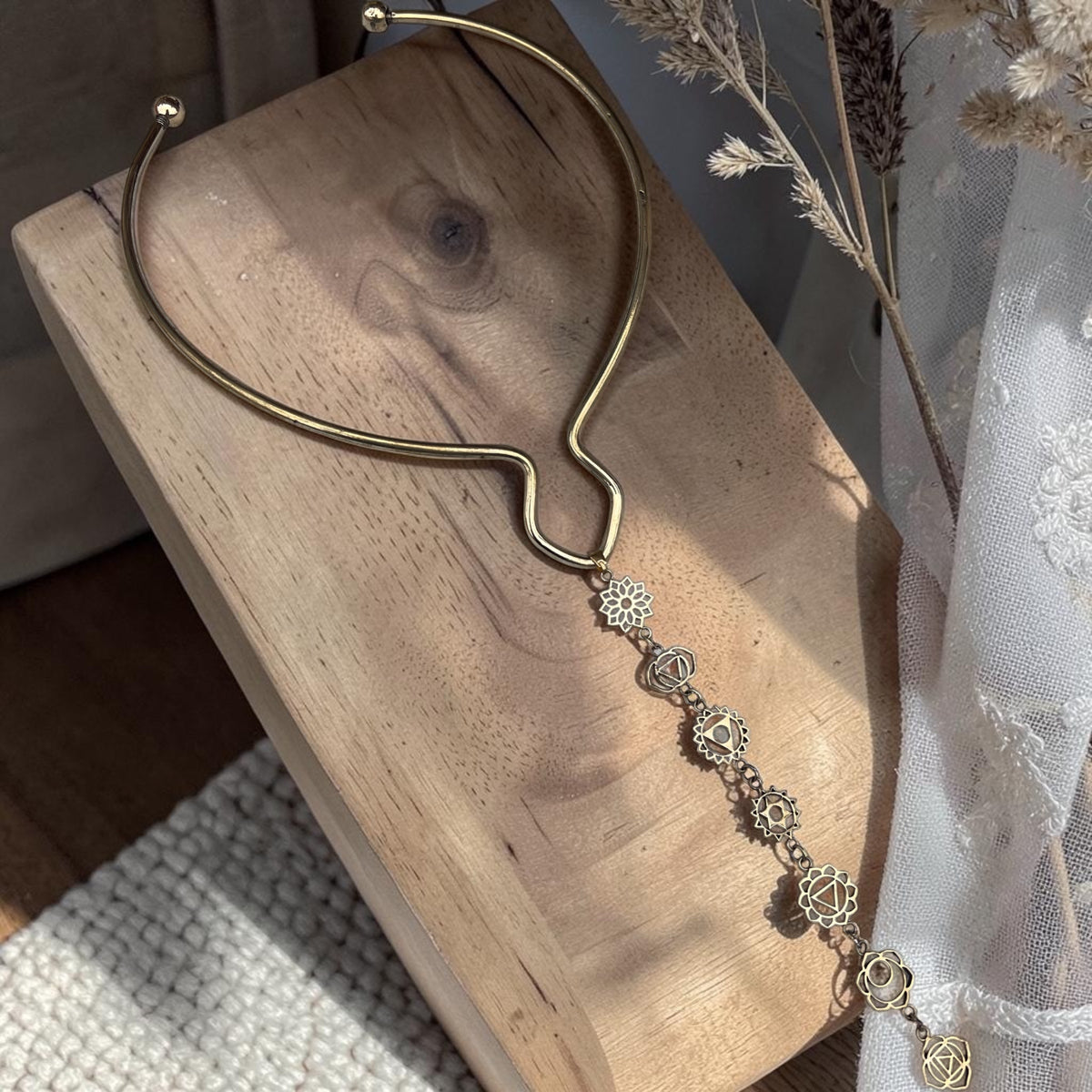 7 chakra necklace brass choker