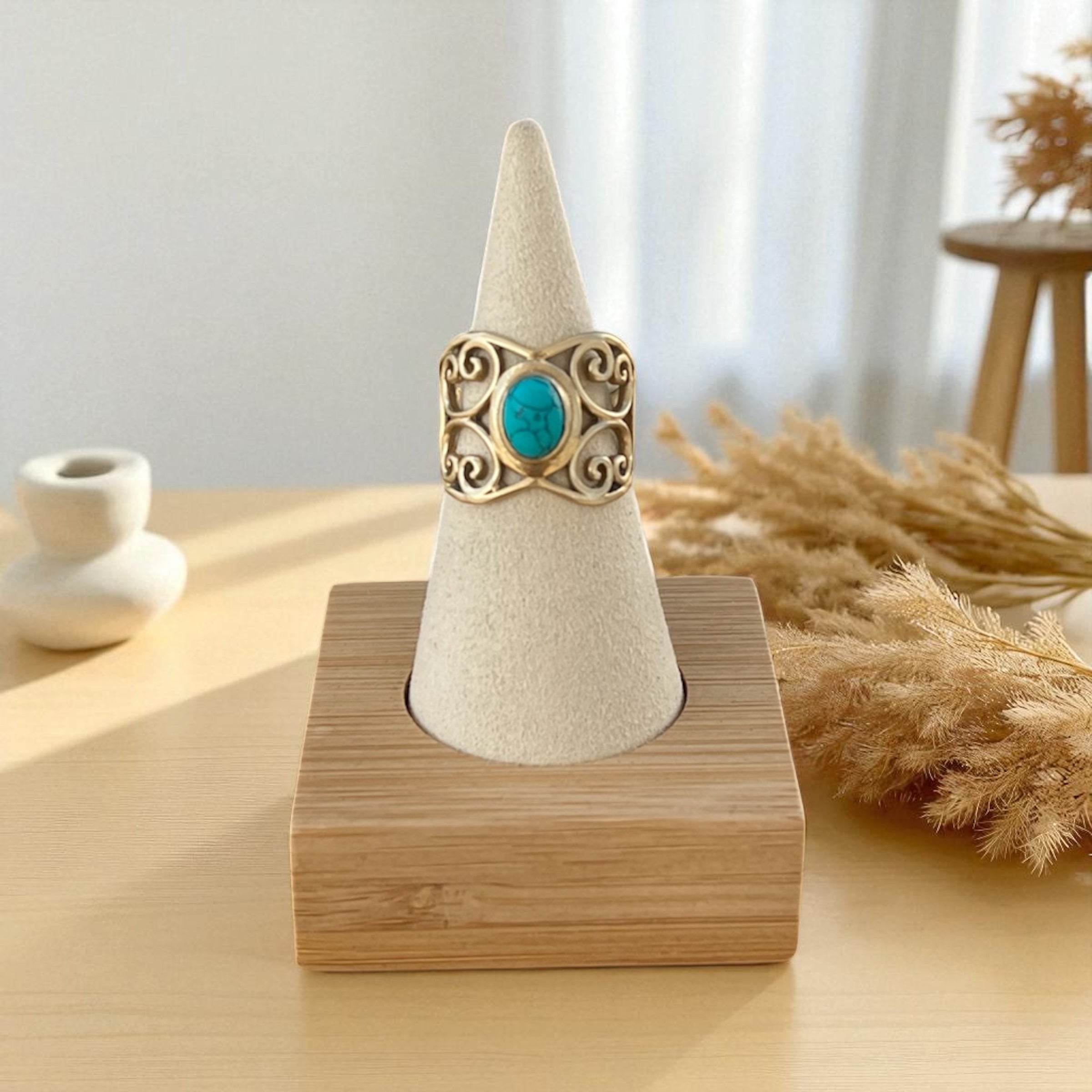 Boho Brass Ring – Available in Different Gemstones