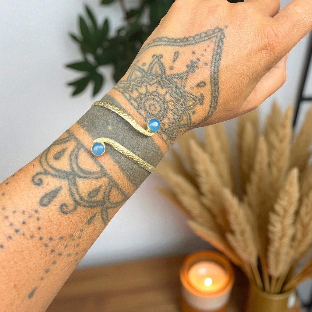 Boho chic bracelet double stone
