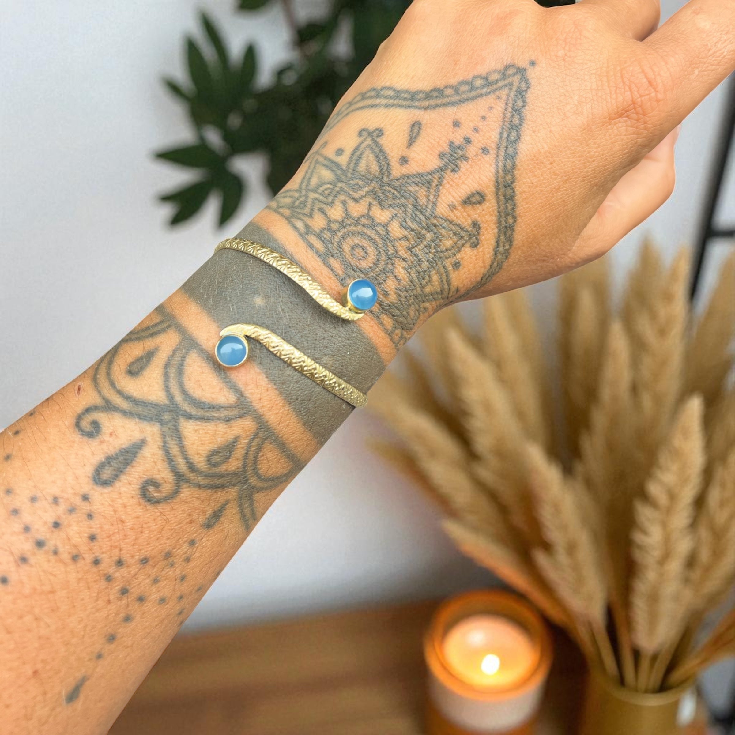 Boho chic bracelet double stone