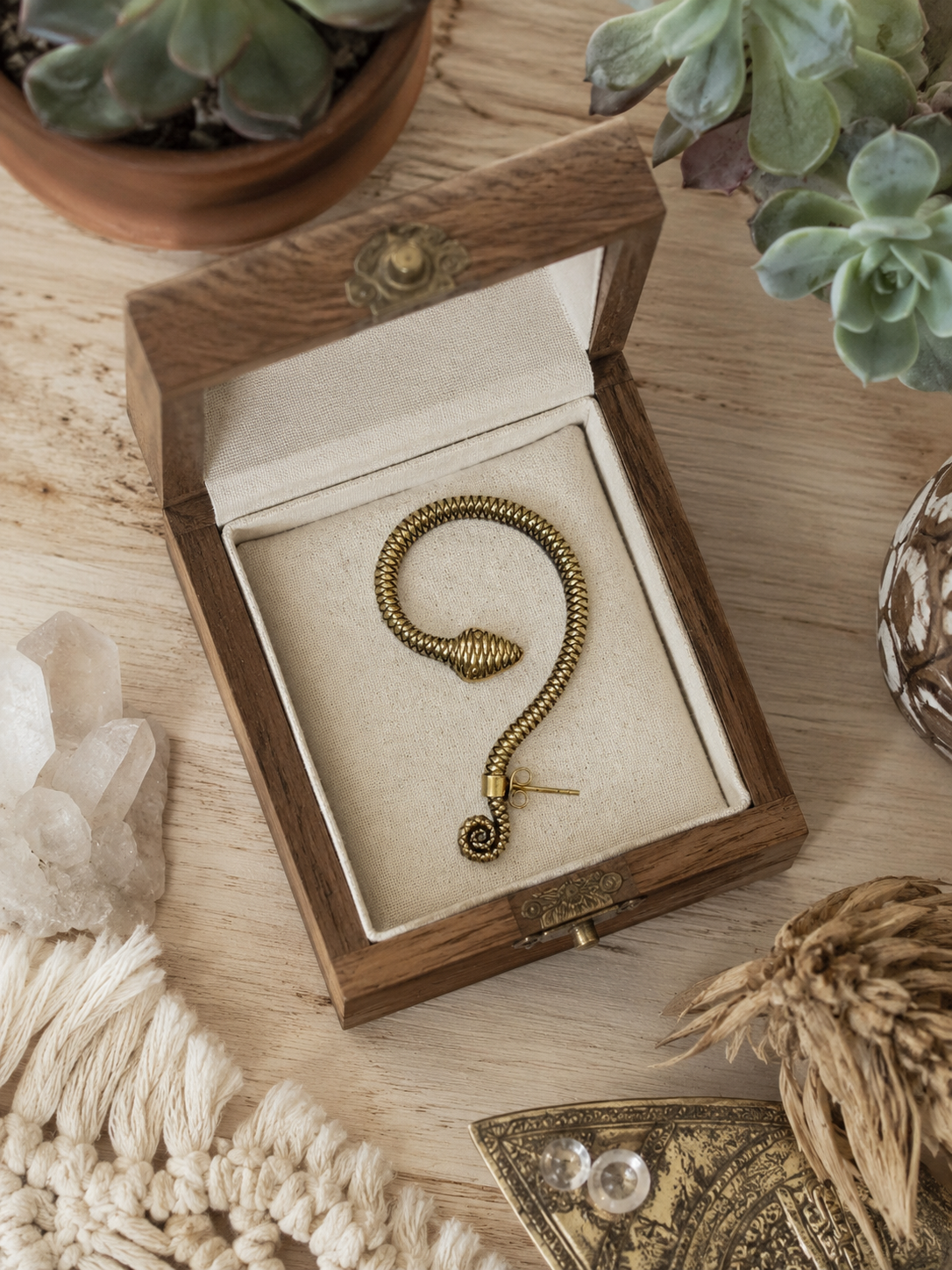 Snake Ear Cuff | Nickel-Free Brass Boho Serpent Earring