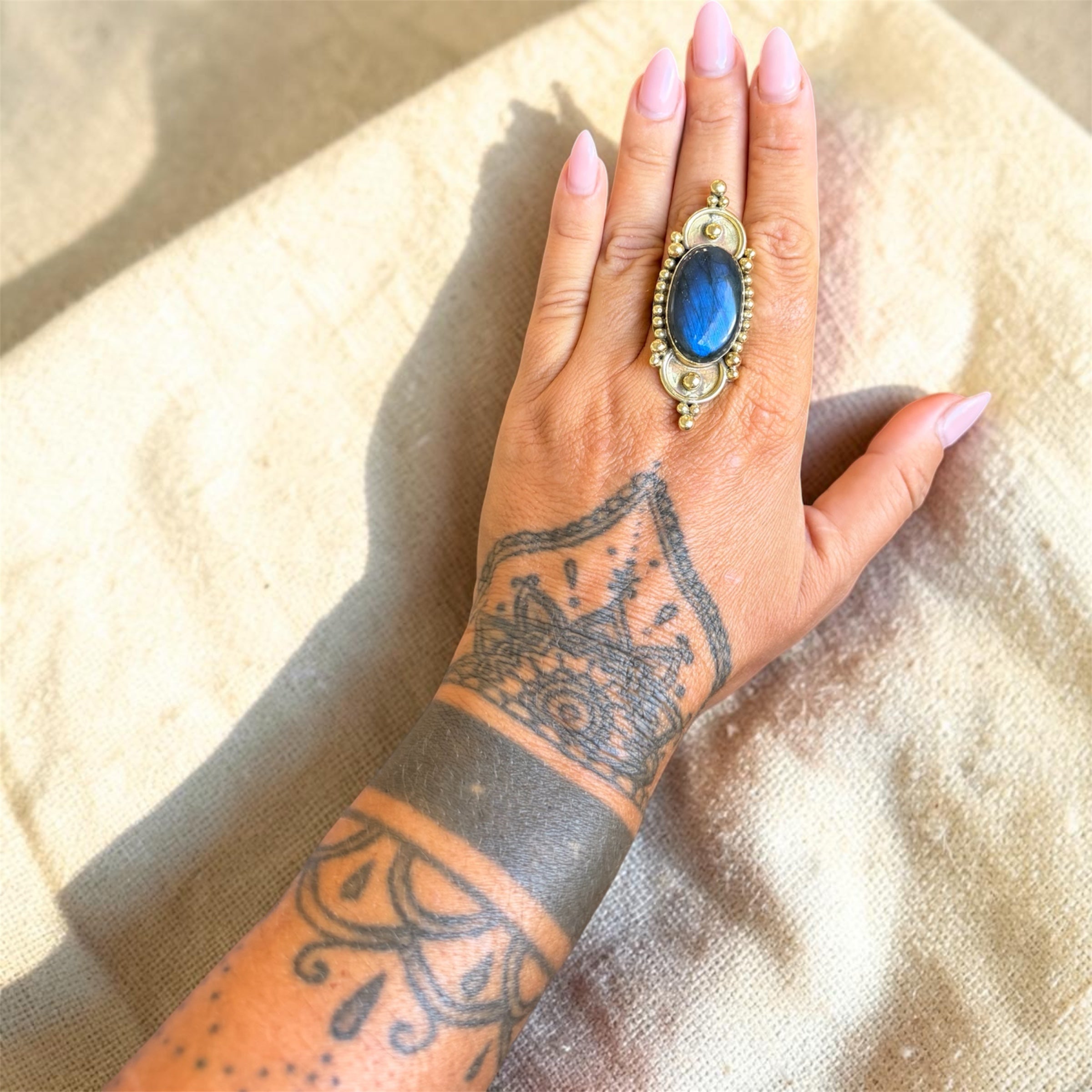 Labradorite Statement Ring
