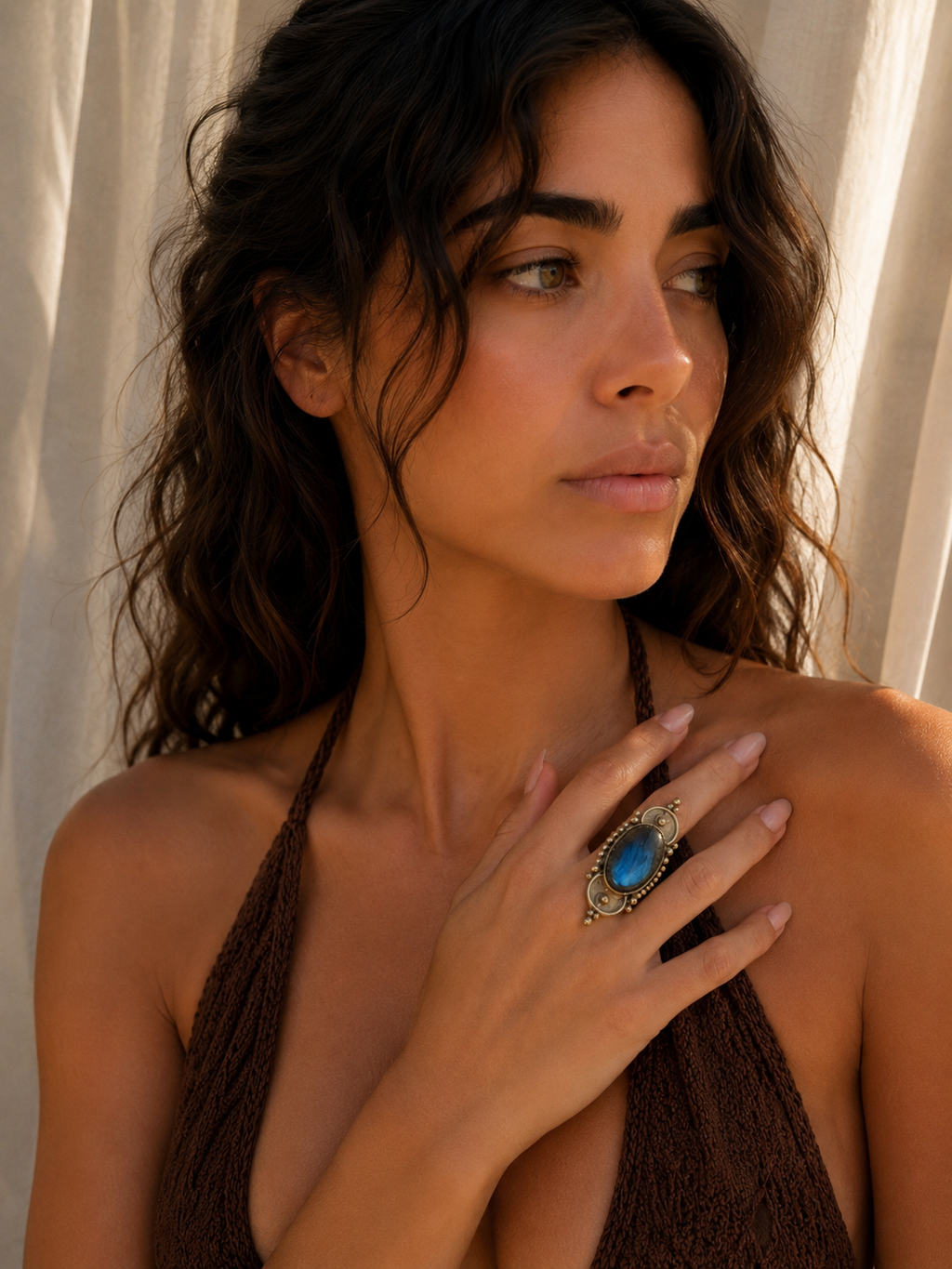 Labradorite Statement Ring