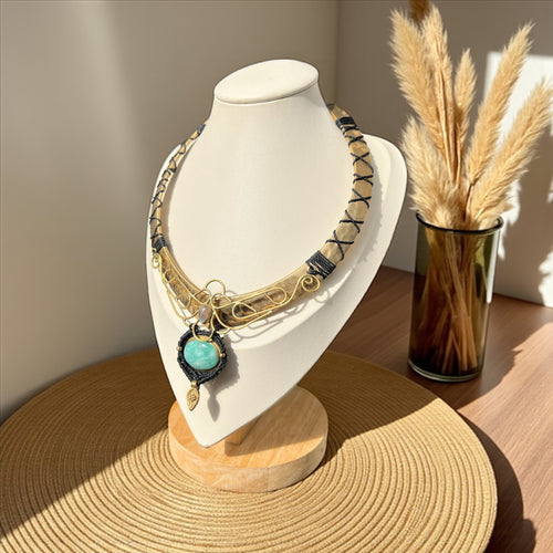 Amazonite and Labradorite statement piece
