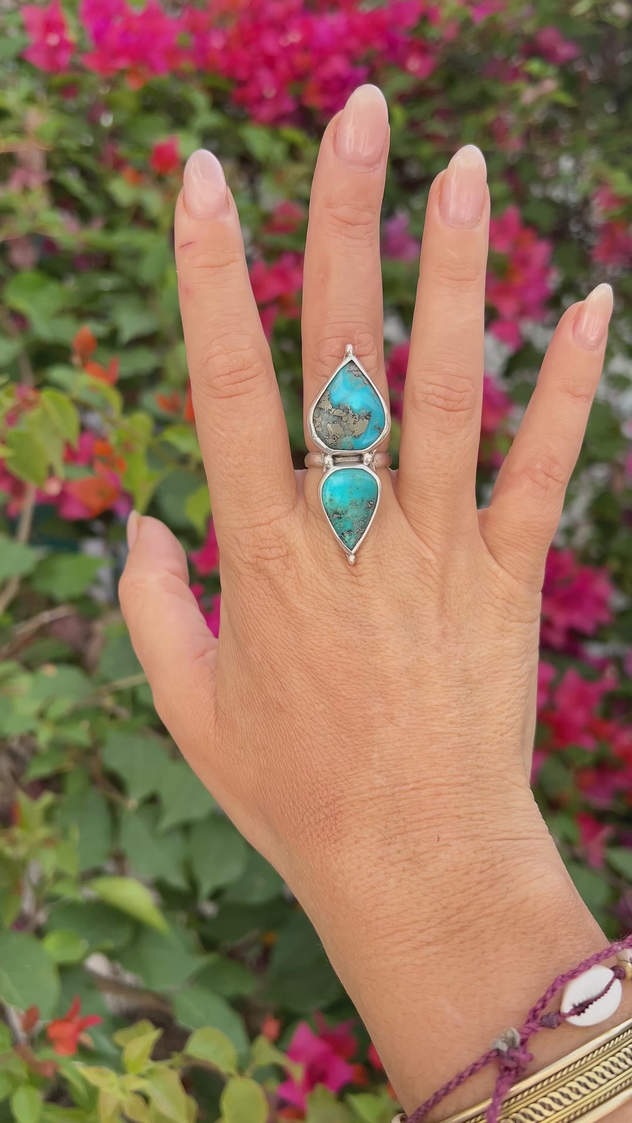 Turquoise with pyrite ring