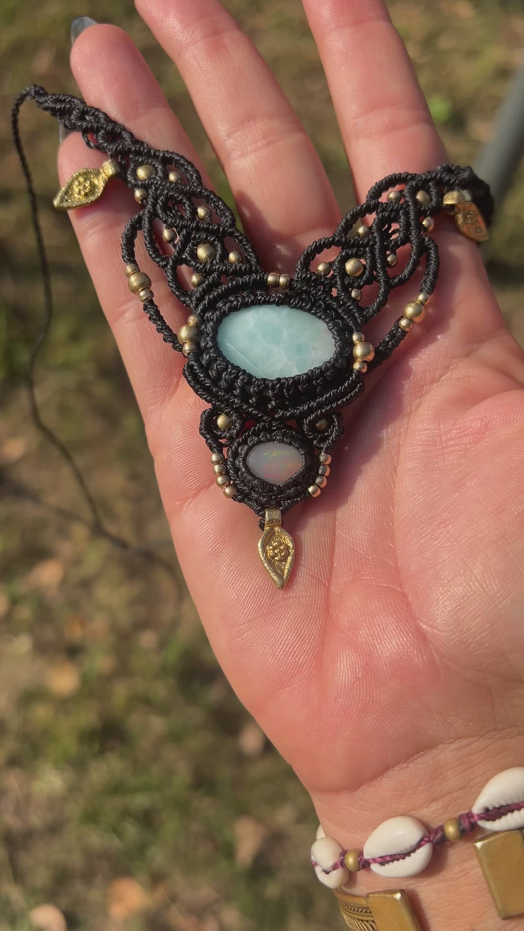 Larimar and Ethiopian Opal Necklace